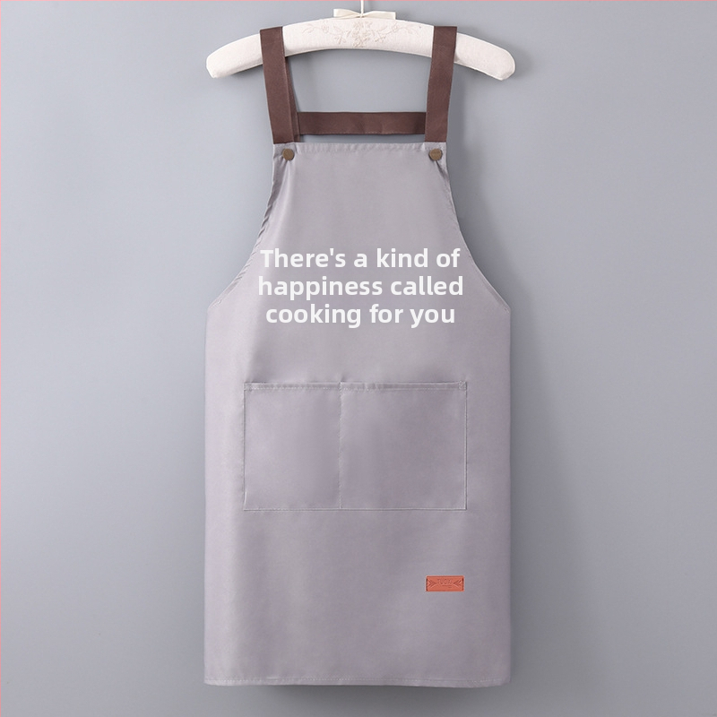 Virtuves priekšauts ar garām piedurknēm, ūdensizturīgs un eļļas noturīgs, poliesters, pieaugušajiem, catering