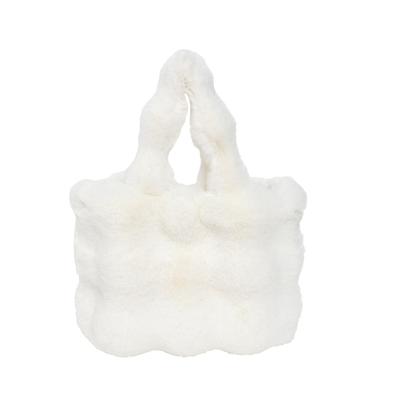 Ouyue geantă din pluș, stil stradal, formă orizontală pătrată, închidere cu cataramă magnetică