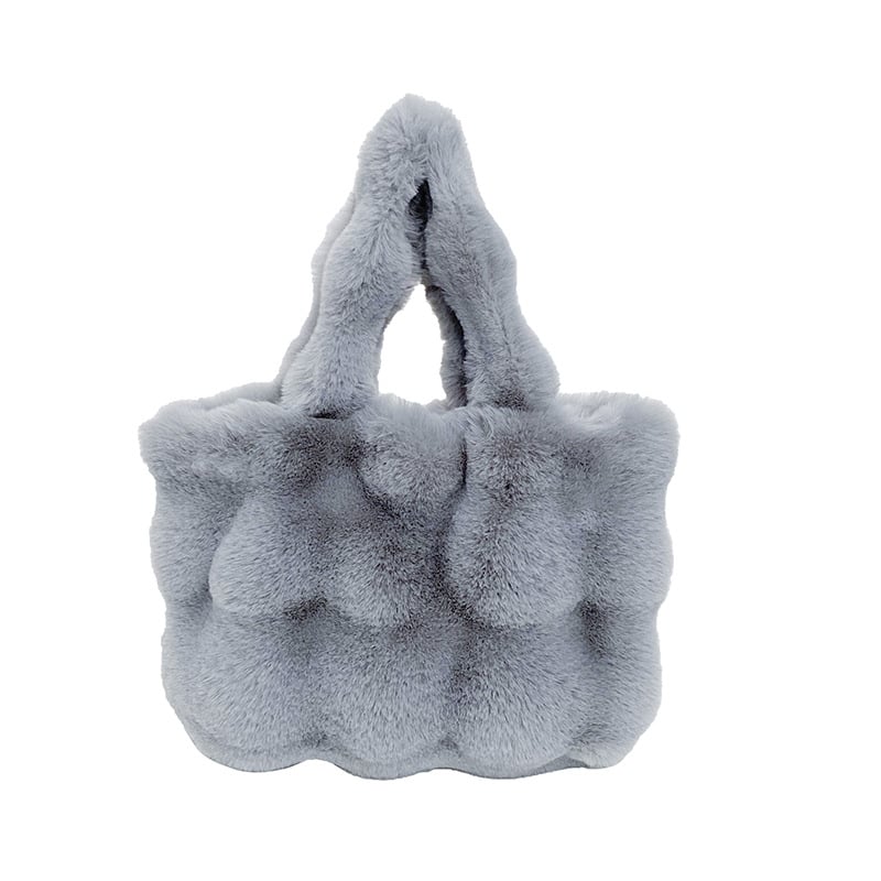 Ouyue geantă din pluș, stil stradal, formă orizontală pătrată, închidere cu cataramă magnetică