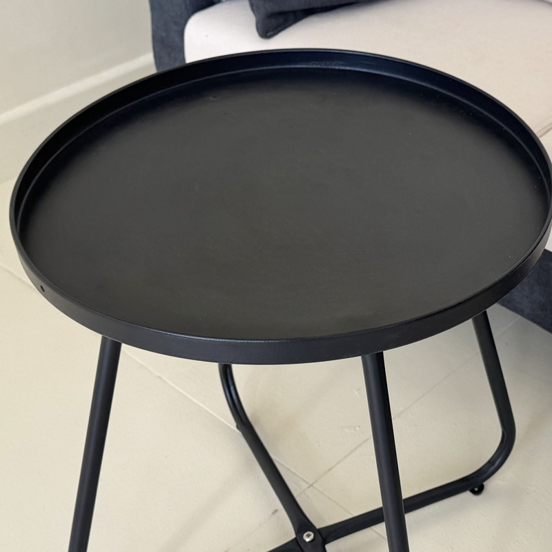Кръгла метална масичка за хол, модерен минималистичен стил, лесно разглобяема