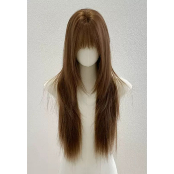 Dlhá rovná parochňa s ofinou, prirodzený štýl, tepelne odolné vlákna, možné farbiť, model LZD