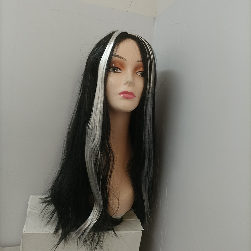 Cosplay perika, duga ravna kosa, svilenkasta tekstura, bojenje bez topline, za Halloween, model 6189