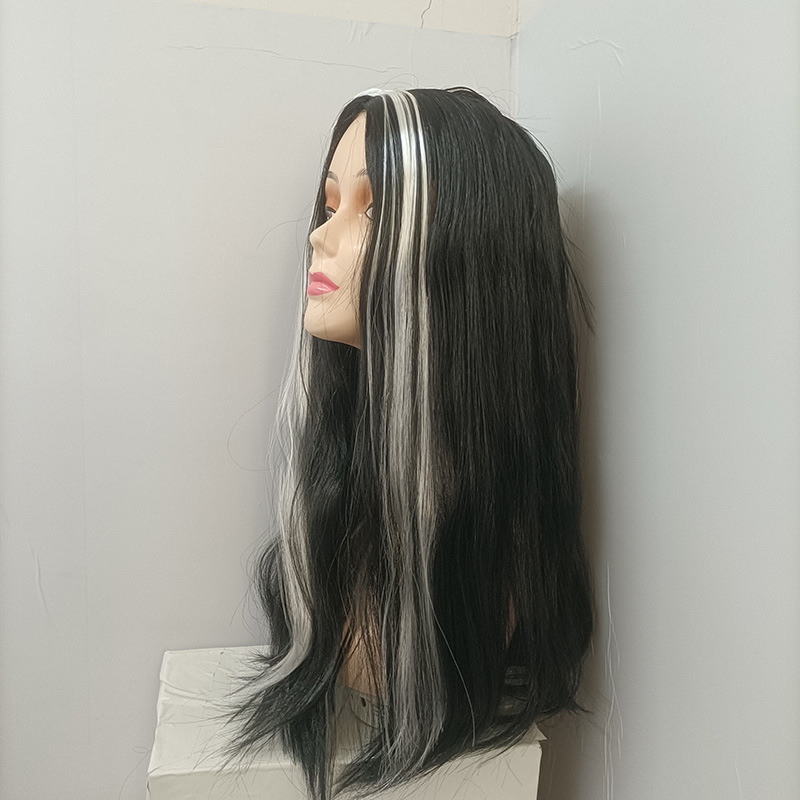 Cosplay perika, duga ravna kosa, svilenkasta tekstura, bojenje bez topline, za Halloween, model 6189