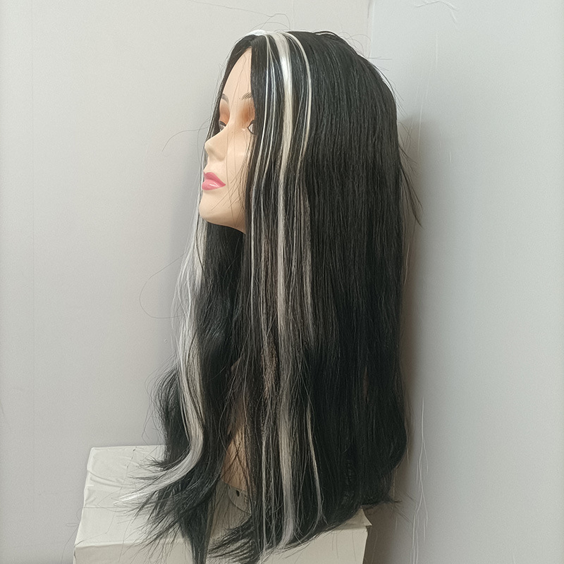 Cosplay perika, duga ravna kosa, svilenkasta tekstura, bojenje bez topline, za Halloween, model 6189