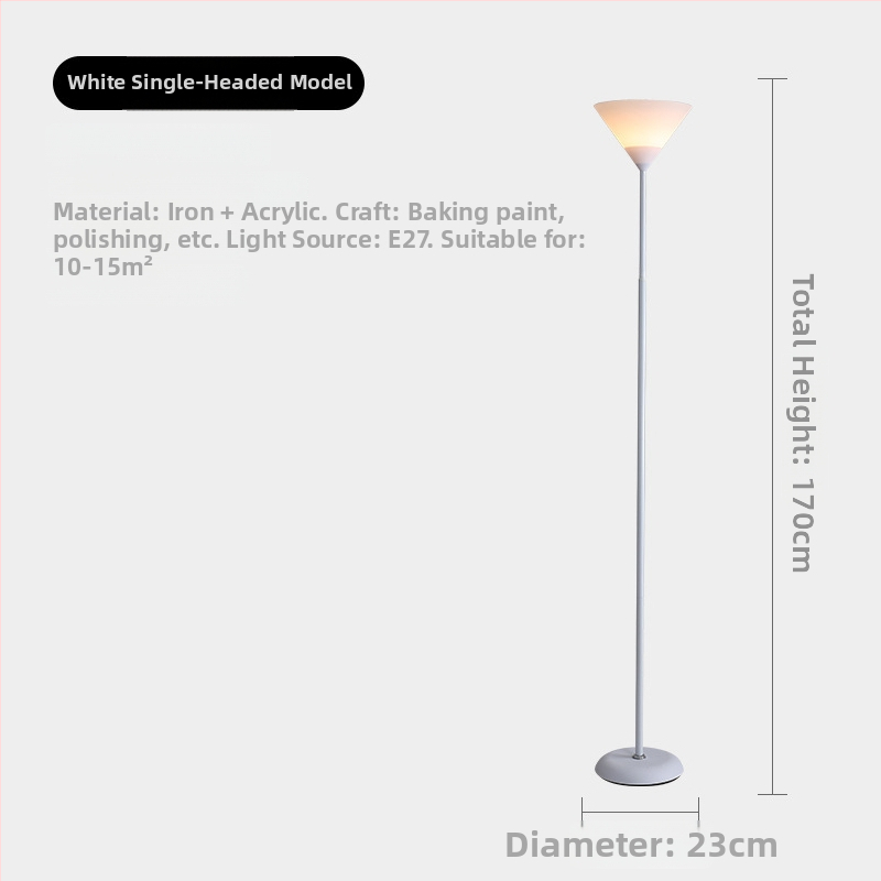 LED grindų lempa, fiksuotas aukštis, PVC gaubtas, korpusas iš geležies ir medžio meno stiliaus Iron Wood Art, dengiamas plotas 15–30 m²