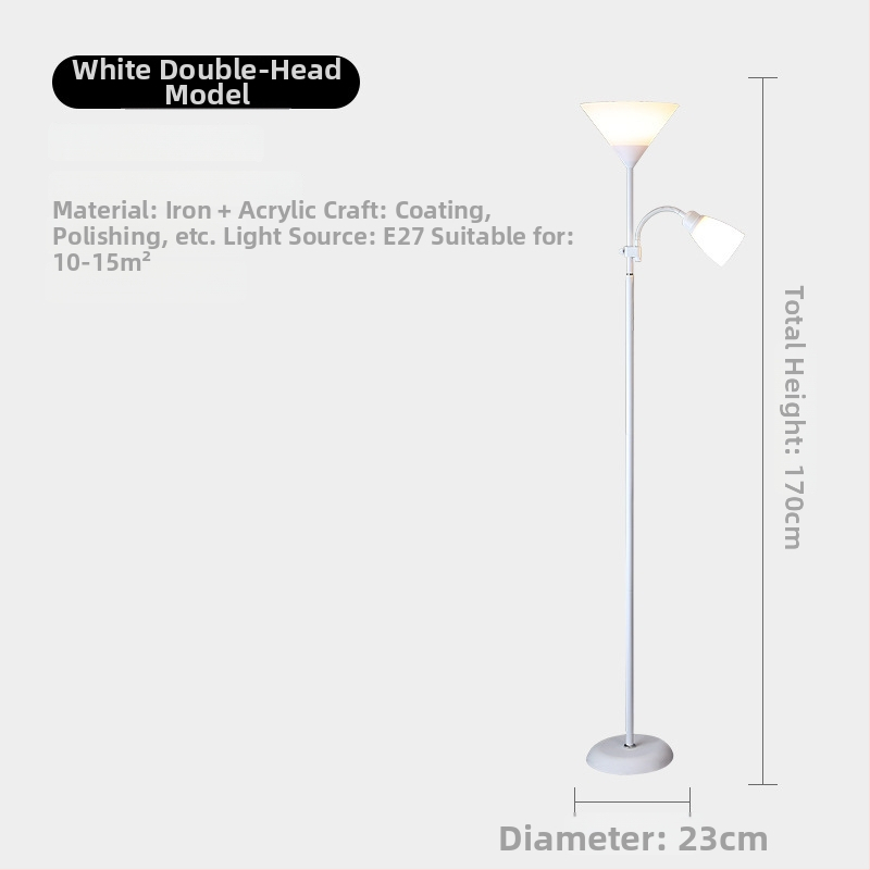 LED grindų lempa, fiksuotas aukštis, PVC gaubtas, korpusas iš geležies ir medžio meno stiliaus Iron Wood Art, dengiamas plotas 15–30 m²