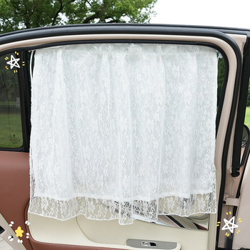 Автомобилен сенник за прозорец с дантела - монтаж с вакуумни вендузи, обща съвместимост, прост стил, узор както е показано