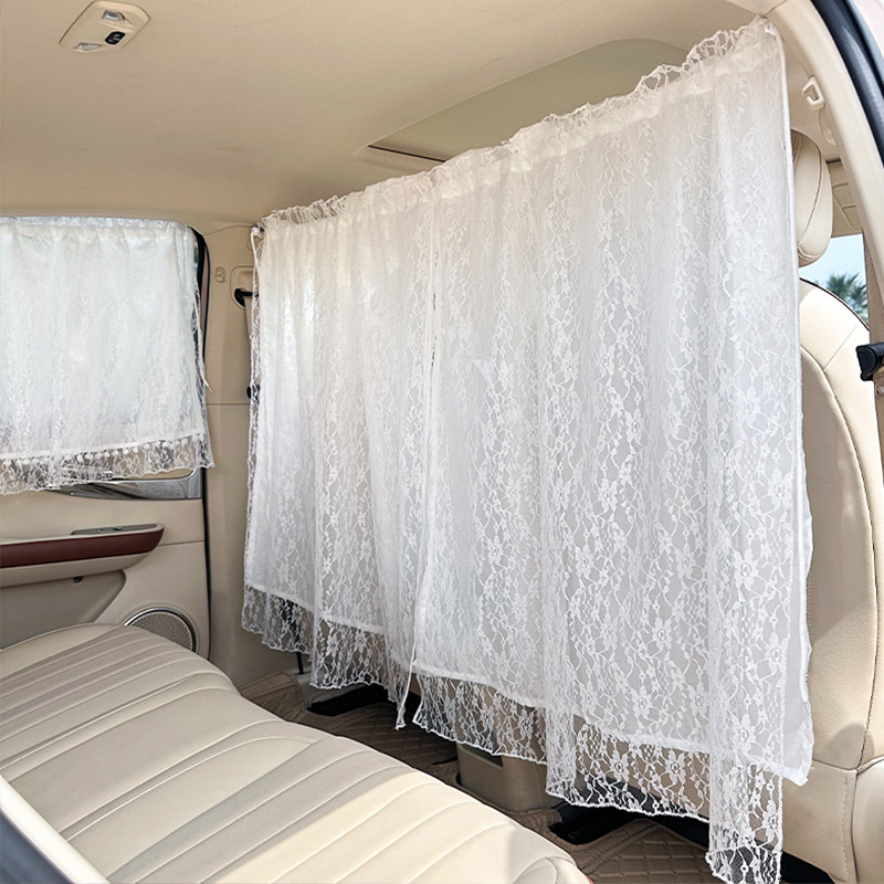 Автомобилен сенник за прозорец с дантела - монтаж с вакуумни вендузи, обща съвместимост, прост стил, узор както е показано