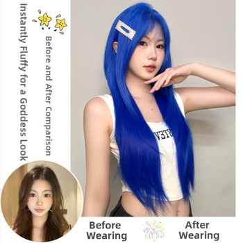 Parochňa, prirodzený štýl, značka Xinhai, model LZD, materiál vlasov: domáca hodváb, účes: dlhé rovné vlasy s rovnými ofinkami