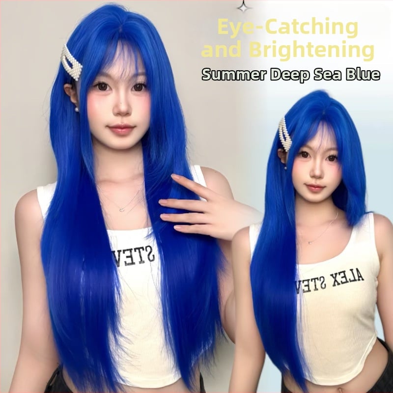 Parochňa, prirodzený štýl, značka Xinhai, model LZD, materiál vlasov: domáca hodváb, účes: dlhé rovné vlasy s rovnými ofinkami