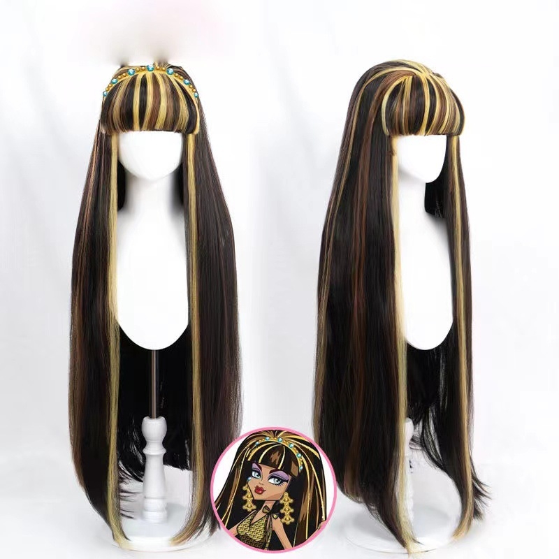 Cosplay paróka – Cleo de Nile (Monster High), magas hőmérsékletű szálak, mechanizmus, modell D686, festhető