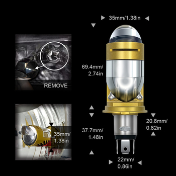 M01J Lentilă LED H4 pentru mașină - 55W, DC12-24V, IP68, 6000K