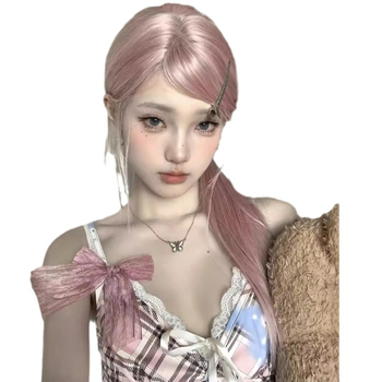 Parochňa pre ženy, prirodzený štýl, vlákna odolné voči teplote, šikmé ofiny, model plnej hlavy