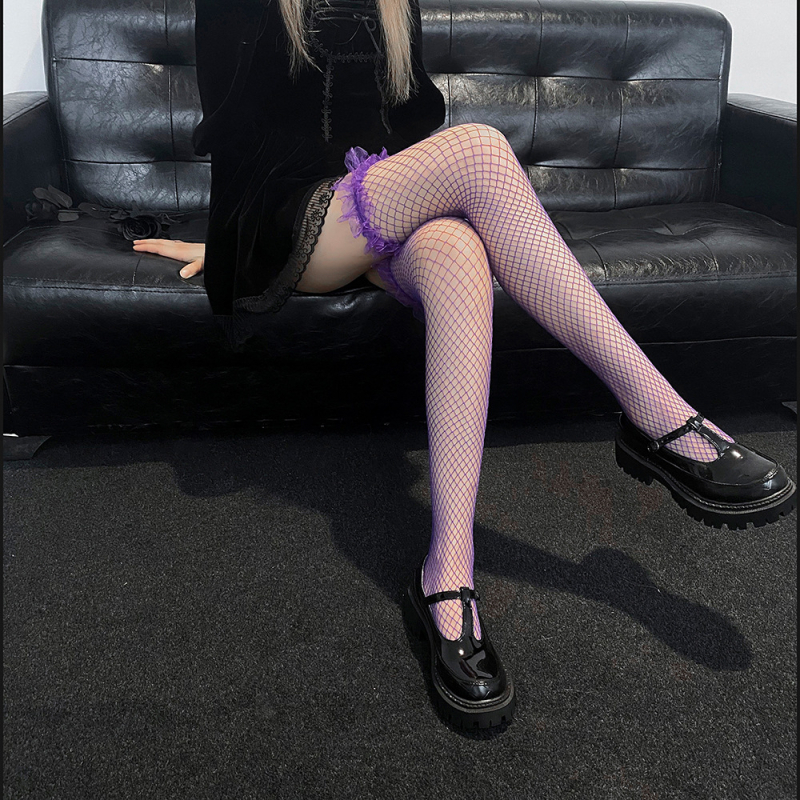 Pikk võrk-sukad pitsiga, nailon-spandex segu, 3D pits, vormimine ja higistamise imendumine, keskmise võrguga