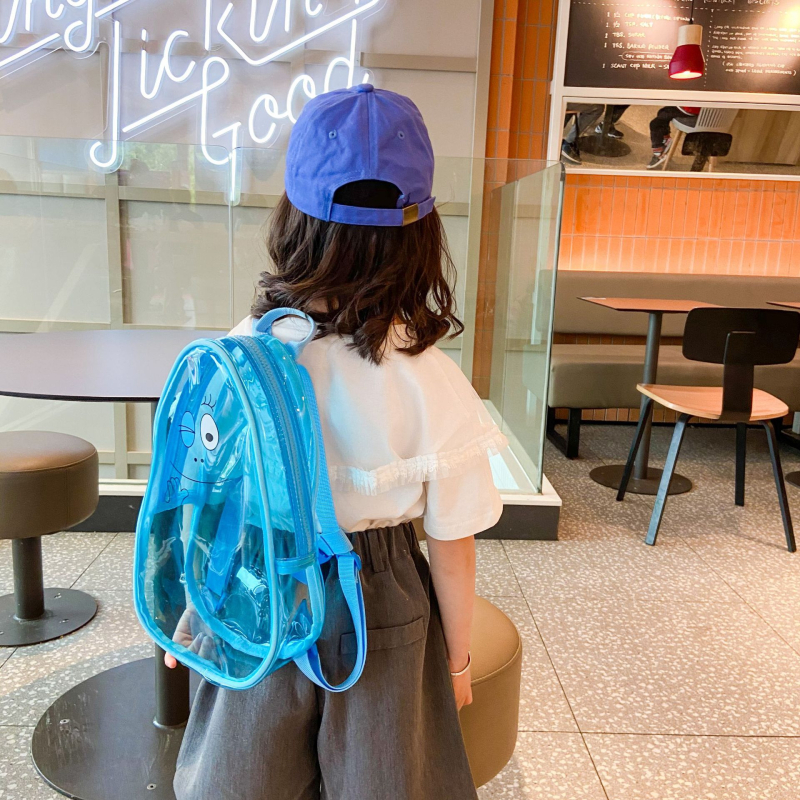 Bērnu mugursoma Baba Papa, caurspīdīgs PC materiāls, priekš bērnudārza, elpojoša, ūdensnecaurlaidīga, nodilumizturīga, pret zādzību