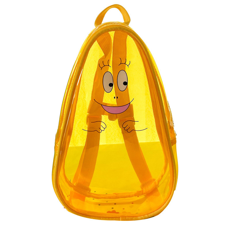 Bērnu mugursoma Baba Papa, caurspīdīgs PC materiāls, priekš bērnudārza, elpojoša, ūdensnecaurlaidīga, nodilumizturīga, pret zādzību