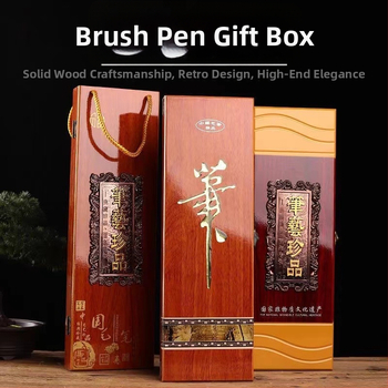 Medinė dovanų dėžutė, naujojo Kinijos stiliaus, su logotipo spauda, tinkama dovanai gimtadienio ir pilnaties šventėse