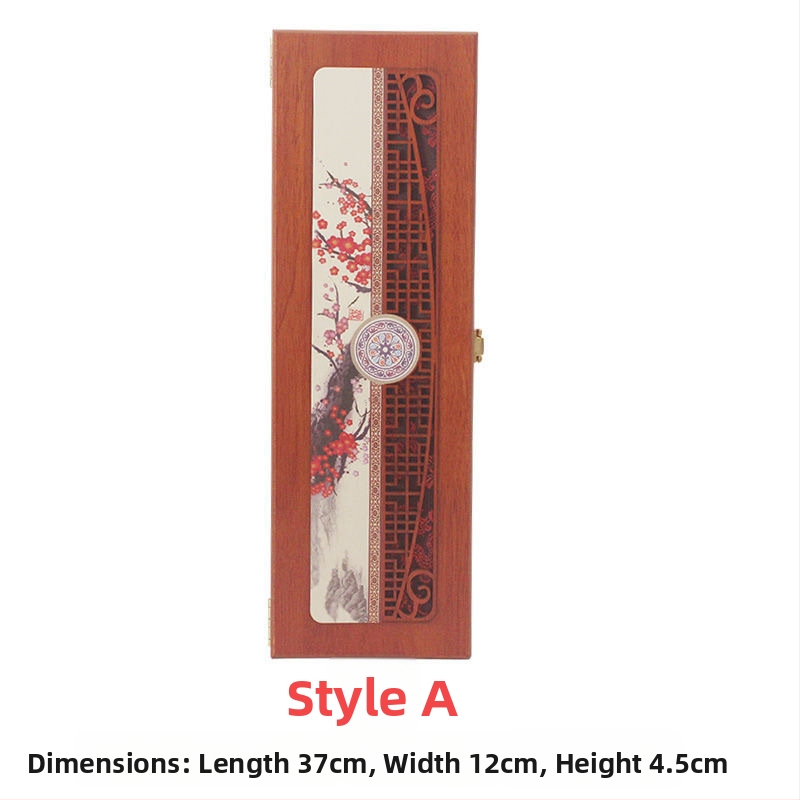 Medinė dovanų dėžutė, naujojo Kinijos stiliaus, su logotipo spauda, tinkama dovanai gimtadienio ir pilnaties šventėse