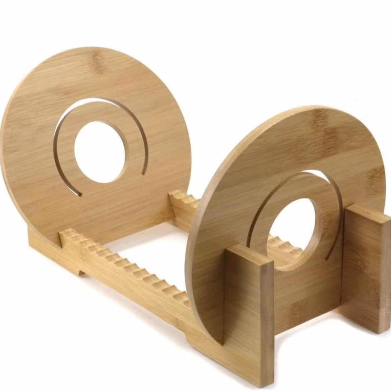 Masīvā koka CD statīvs vinila platēm — galda statīvs, modelis 32, 865