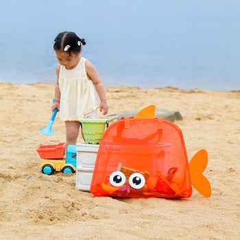 Dječja mrežasta torba za pohranu plažnih igračaka, kubnog oblika, velike kapacitete, za pijesak i igru na otvorenom