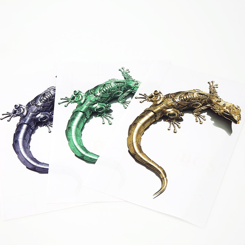 Gecko autocolant pentru caroseria automobilului, material PVC, stil reflectiv, cu bază adezivă, pentru decorarea caroseriei