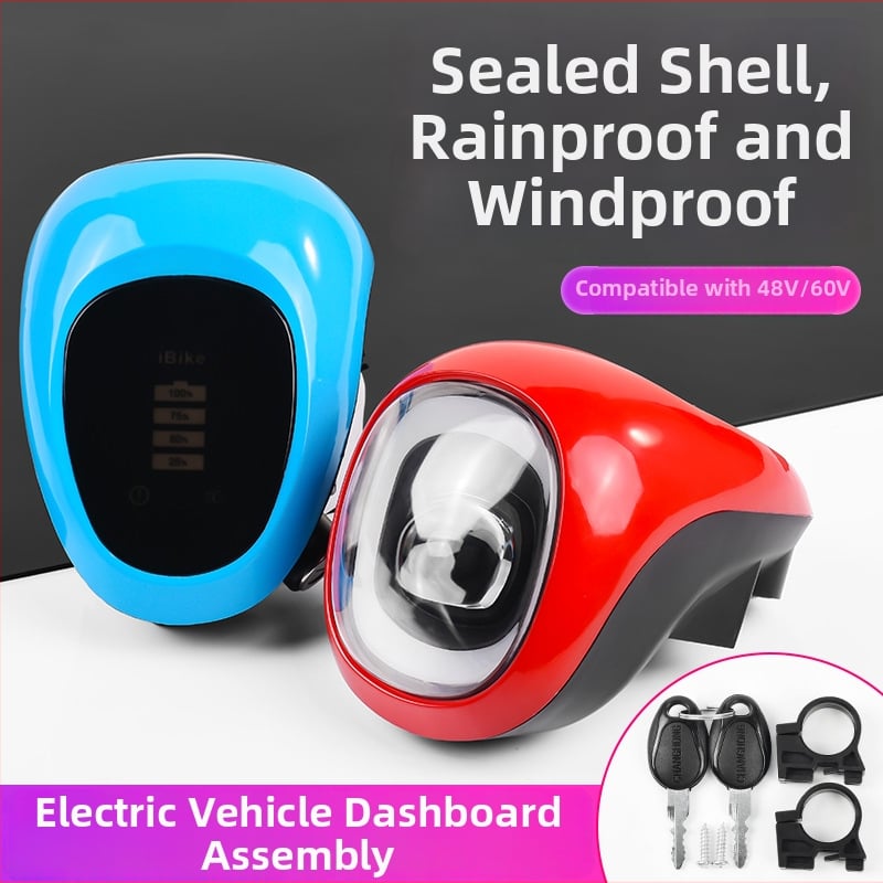 Far de instrument pentru vehiculul electric cu afișaj de putere, iluminare LED 48-60V, claxon, încuietoare electrică a ușii