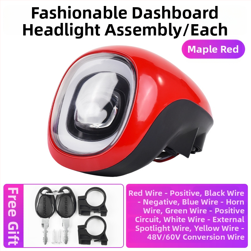 Far de instrument pentru vehiculul electric cu afișaj de putere, iluminare LED 48-60V, claxon, încuietoare electrică a ușii