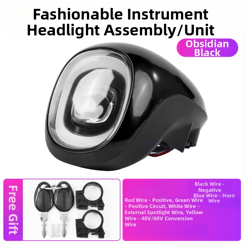 Far de instrument pentru vehiculul electric cu afișaj de putere, iluminare LED 48-60V, claxon, încuietoare electrică a ușii