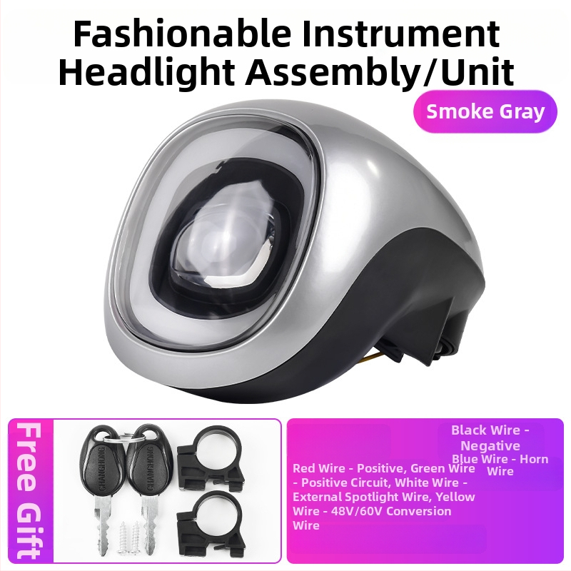 Far de instrument pentru vehiculul electric cu afișaj de putere, iluminare LED 48-60V, claxon, încuietoare electrică a ușii