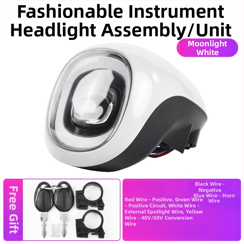 Far de instrument pentru vehiculul electric cu afișaj de putere, iluminare LED 48-60V, claxon, încuietoare electrică a ușii