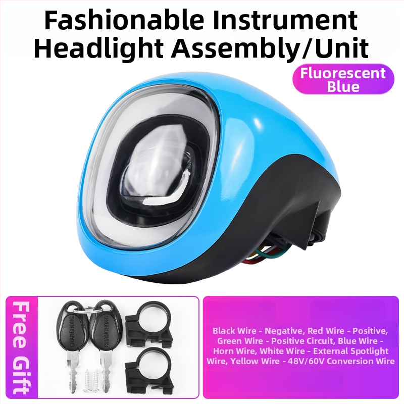 Far de instrument pentru vehiculul electric cu afișaj de putere, iluminare LED 48-60V, claxon, încuietoare electrică a ușii