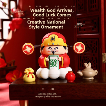 Socha Boha Bohatstva - PVC, čínsky štýl, dekor na stôl a centrálu auta