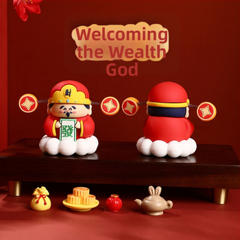 Socha Boha Bohatstva - PVC, čínsky štýl, dekor na stôl a centrálu auta