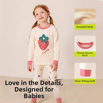 Vaikų pižamų komplektas - 95% medvilnė, 5% elastanas, antibakterinis, rudens–žiemos, unisex, princesės stilius, karikatūros raštas