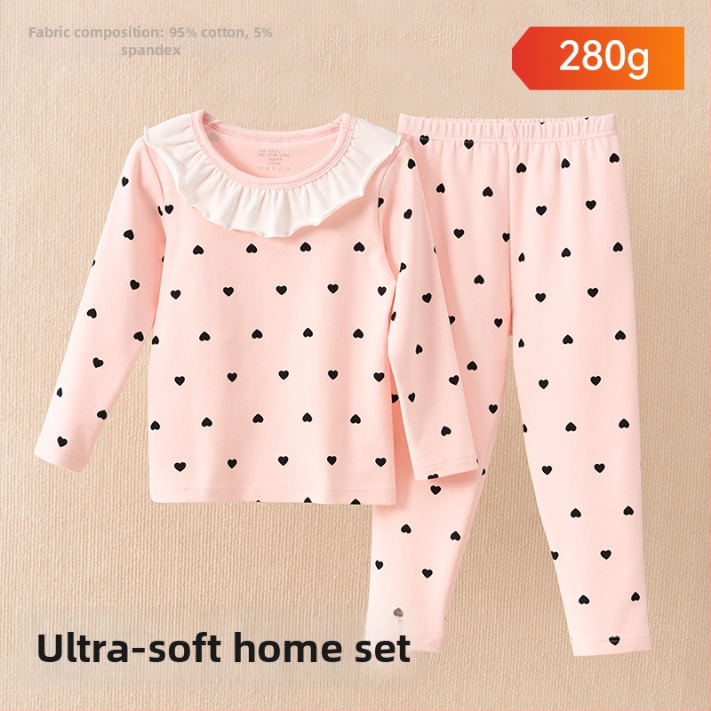 Vaikų pižamų komplektas - 95% medvilnė, 5% elastanas, antibakterinis, rudens–žiemos, unisex, princesės stilius, karikatūros raštas