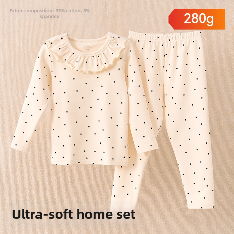 Vaikų pižamų komplektas - 95% medvilnė, 5% elastanas, antibakterinis, rudens–žiemos, unisex, princesės stilius, karikatūros raštas