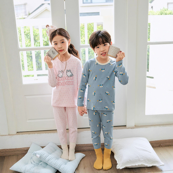 Detské termálne súpravy 95% bavlny s Lycrou, top s okrúhlym výstrihom a nohavice, unisex, pre deti 3–8 rokov, udržíva teplo