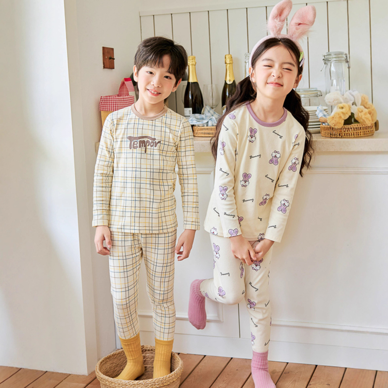 Detské termálne súpravy 95% bavlny s Lycrou, top s okrúhlym výstrihom a nohavice, unisex, pre deti 3–8 rokov, udržíva teplo