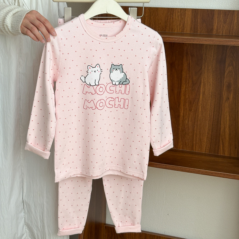 Detské termálne súpravy 95% bavlny s Lycrou, top s okrúhlym výstrihom a nohavice, unisex, pre deti 3–8 rokov, udržíva teplo