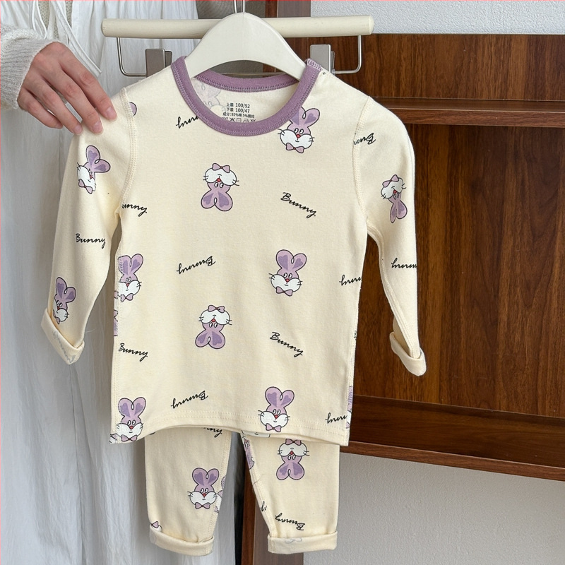 Detské termálne súpravy 95% bavlny s Lycrou, top s okrúhlym výstrihom a nohavice, unisex, pre deti 3–8 rokov, udržíva teplo