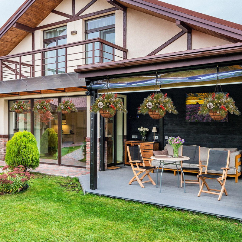 Meimei Crafts Коледен висящ венец от слама – ръчна изработка, коледна украса