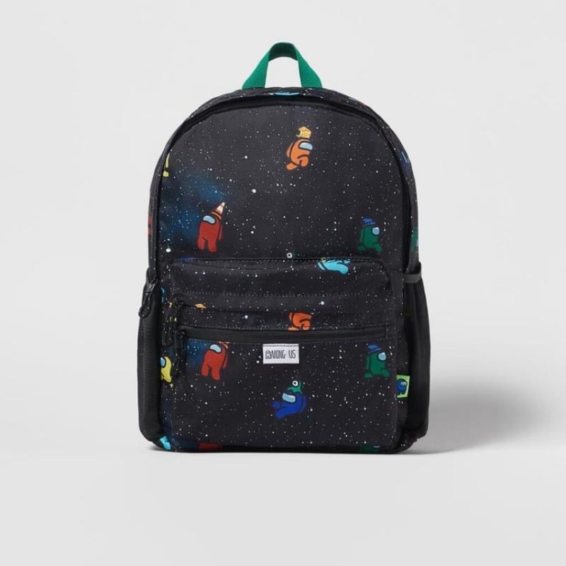 Unisex auduma mugursoma ar Among U apdruku priekš primārās skolas, pavasaris 2024