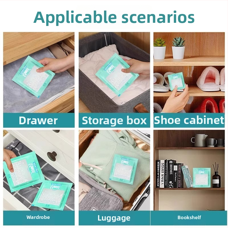 Десикантна торбичка за влагоабсорбция – суха и влагозащитна; без аромат; опакована в торба; поставя се хоризонтално; за студентски общежития