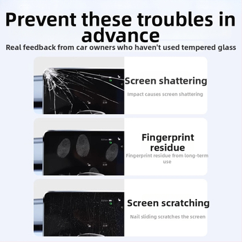 Tvirto stiklo apsauginis dangtelis centriniam Tesla Model 3/Y/YL ekranui ir galiniam ekranui — 1 metų garantija
