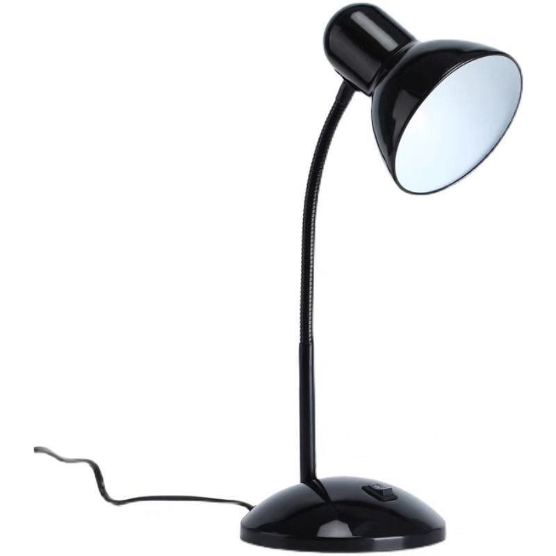 Metalna stolna lampa, napajanje iz utičnice, E27 navoj, vintage stil rasvjetnog tijela s prekidačem na gumb