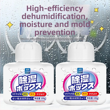 Air OMA Drėgmės sugėrimo dėžutė — Drėgmės absorbcija, Pelėsių atsparumas, Skirta bendrabūtyje — 0,15 kg, Pakuota dėžutėje, Padėkite horizontaliai