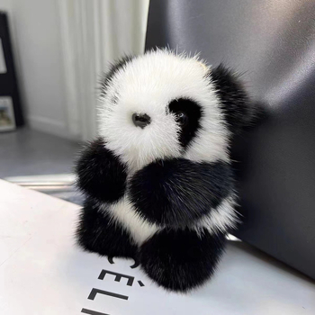 Mink pliš panda privjesak za torbu i ključeve (materijal: pliš; uzorak: panda; stil: privjesak za torbu; sezona: Zima 2024)