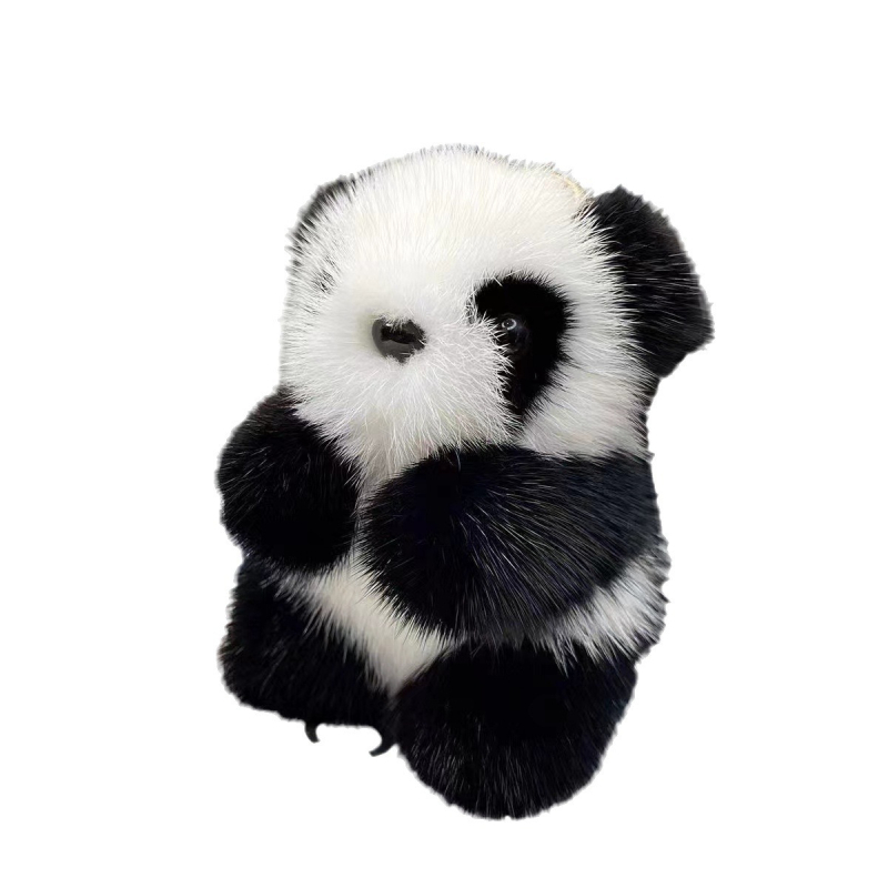 Mink pliš panda privjesak za torbu i ključeve (materijal: pliš; uzorak: panda; stil: privjesak za torbu; sezona: Zima 2024)