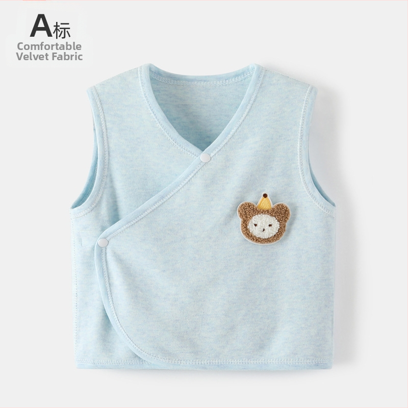 Beebide kapuutsita vest beebidele, puuvillane sametist vest, 95% puuvill, kevad-sügises, ees ühe nupuga kinnituv, mustrid: loomad, triibud, multikad