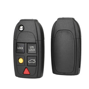 Volvo 4 mygtukų sulankstomas raktų korpusas – modelis F005, suderinamas su XC90 S80 S60; Medžiagos: ABS + varis; Raktų peilis: varis